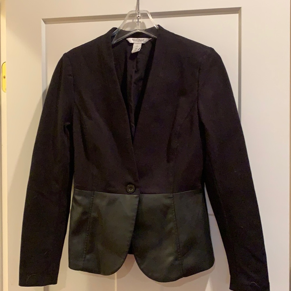Black jacket with leather trim